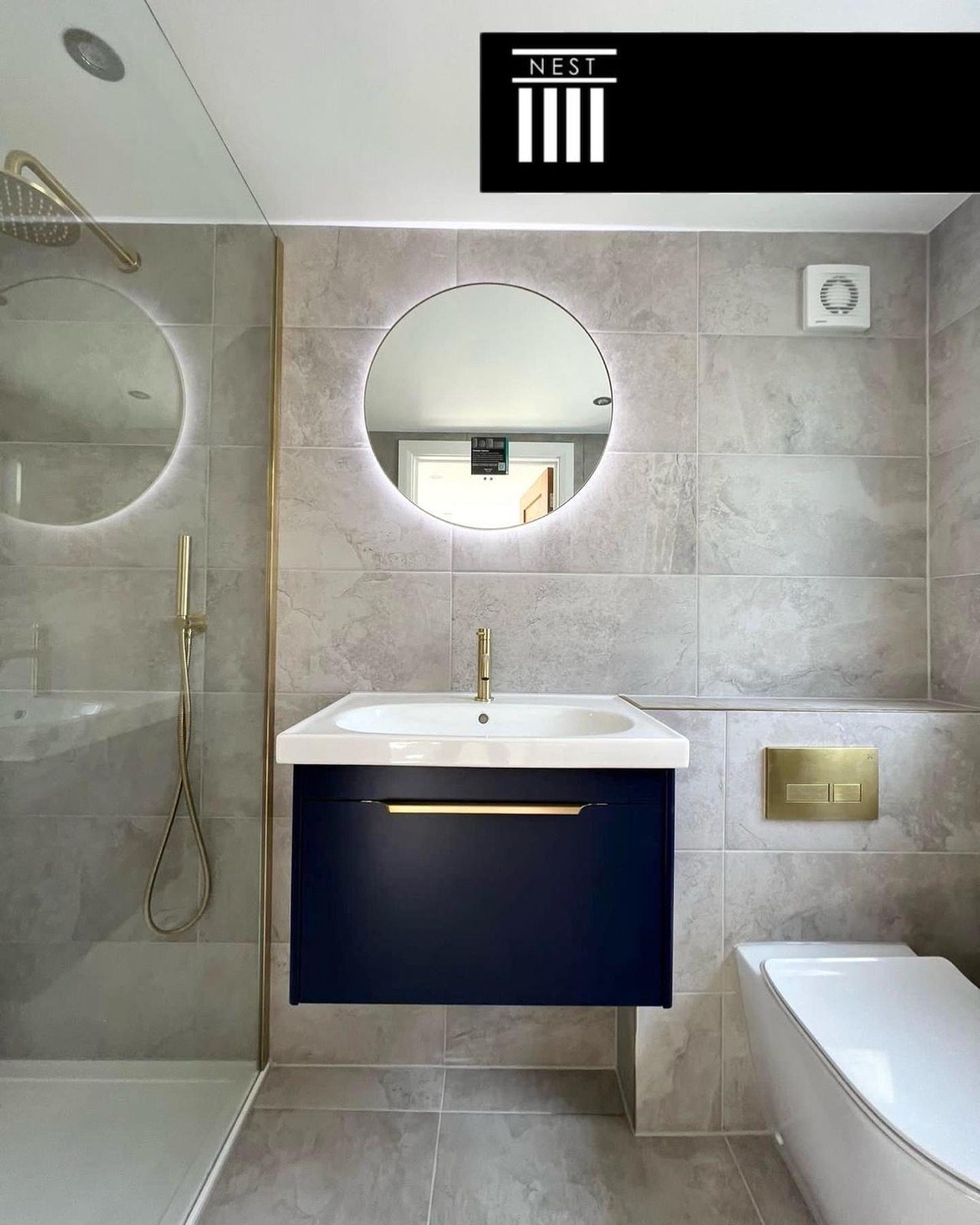 Completed ensuite bathroom in a loft conversion, Banstead